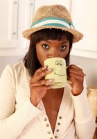 Ebony Ana strips in the kitchen, Ana Foxxx (ana027) ATK Exotics: Ana Foxxx (Ebony Ana strips in the kitchen)