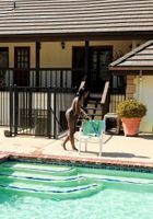 Black model Ana gets wet outdoors, Ana Foxxx (ana027) ATK Exotics: Ana Foxxx (Black model Ana gets wet outdoors)