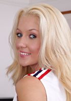 Tall fit blonde Emily Kae in her cheerleading uniform., Emily Kaye (emi027) ATK Galleria: Emily Kaye (Tall fit blonde Emily Kae in her cheerleading uniform.)
